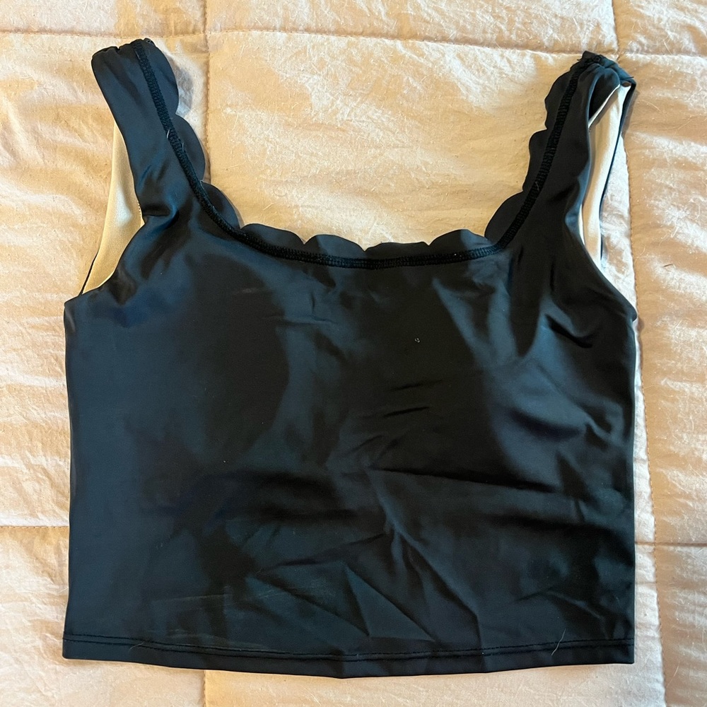 Small black scallop top kortni jeane GUC for straps being altered
